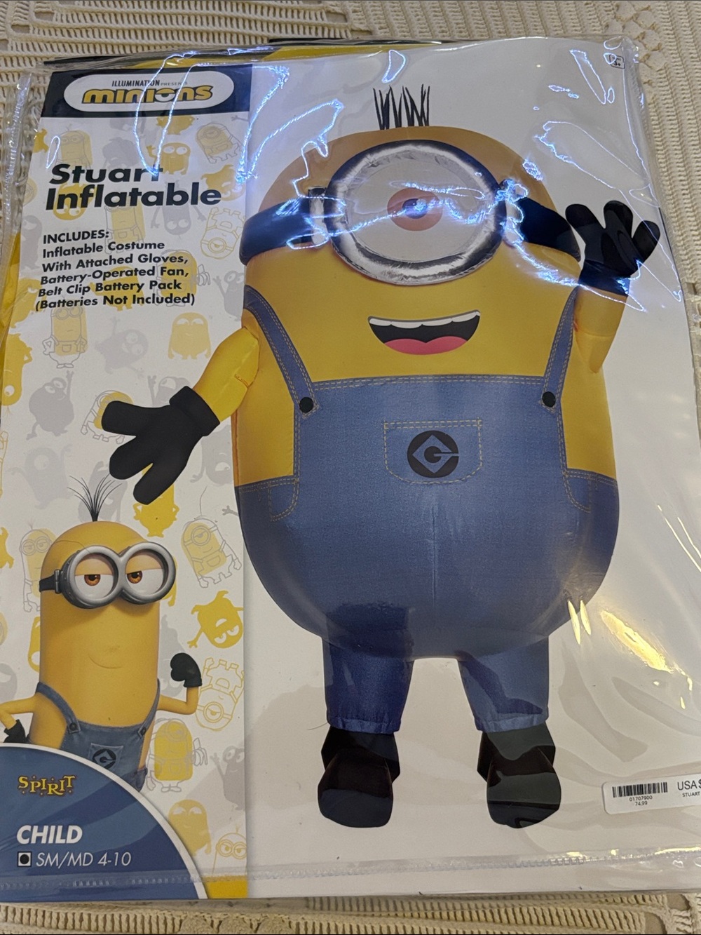 Spirit Stuart Inflatable Minion Costume - Yellow, Blue, Black